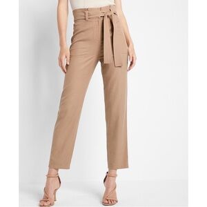 EXPRESS Super High Waisted Belted Paperbag Pant